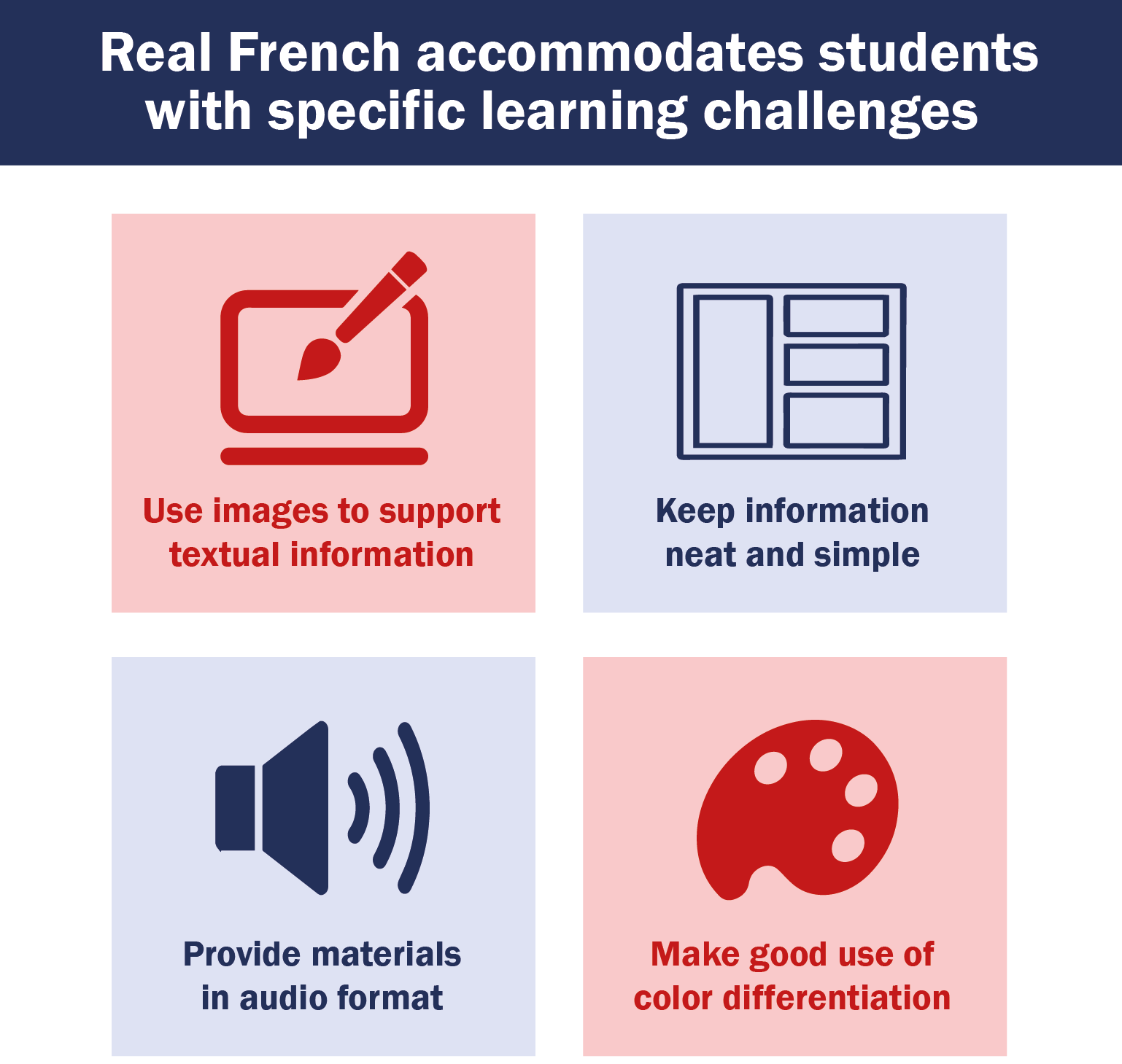 Real French accommodates students with specific learning challenges
